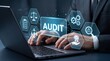 © Digital orbit - Business audit and compliance management with professional using laptop, digital Governance interface, financial risk assessment, quality control, verification and corporate oversight
