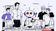 © Anat art - One manager holds the control key while employees react to an AI robot making a mistake in a modern office setting.