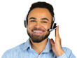 © fotofabrika - Man using headset and smiling while interacting with a microphone