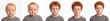© itlada - Aging process of a red-haired boy from infant baby to teenager shown in chronological studio portraits on a white background, ideal for child development and psychology concepts