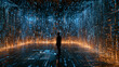 © BlackBridge Media - Businessman Standing in Digital Matrix with Big Data Code