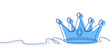 © SasubuArt - Classic royal crown for decoration and backgrounds, with space for text. Line art illustration with a blue silhouette