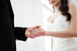 © tonefotografia - Asian Bride and Groom Holding Hands with Diamond Engagement Ring, Romantic Wedding and Marriage Commitment
