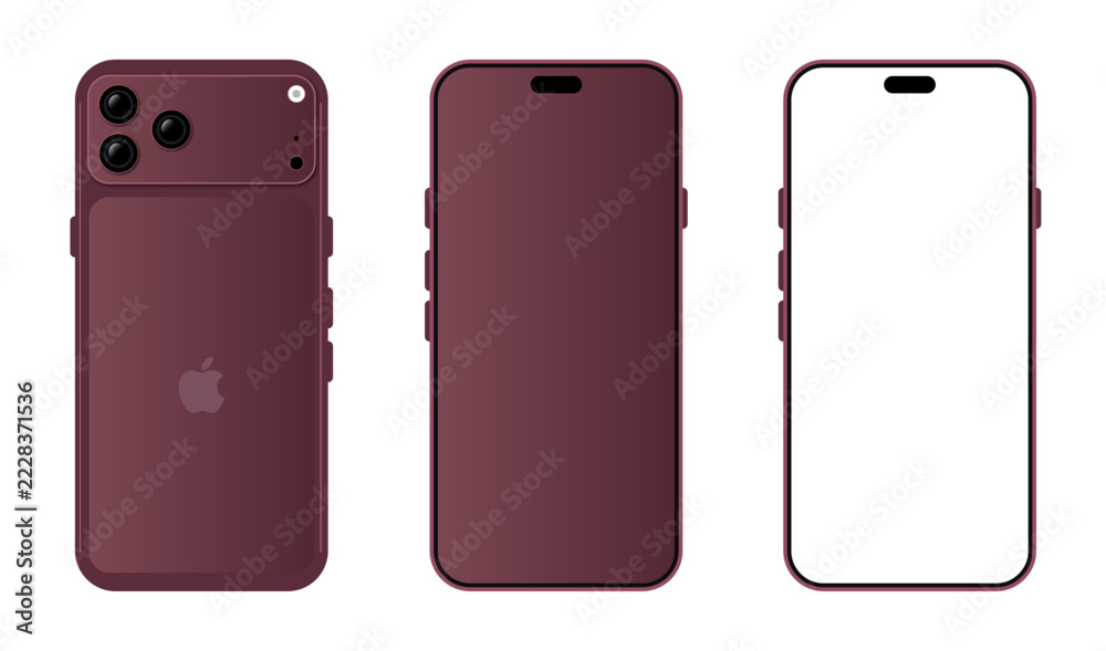 Apple iPhone 18 Pro Max smartphone views illustration in different ...