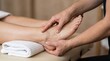 © Moh hadi - traditional deep-tissue massage therapist applies pressure to the trapezius muscle.