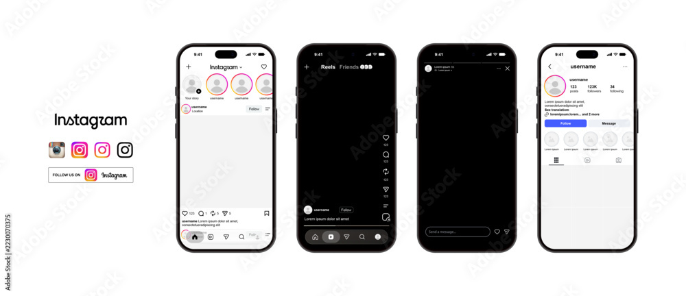 Instagram 2026 mockup interface on new iPhone 18 Pro screen. Instagram ...