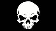 © rabbit75_fot - Halloween Holiday Theme. a skull. The skull is centered against a solid black background, emphasizing its stark white color. The eye sockets are large and dark, creating a menacing appearance.