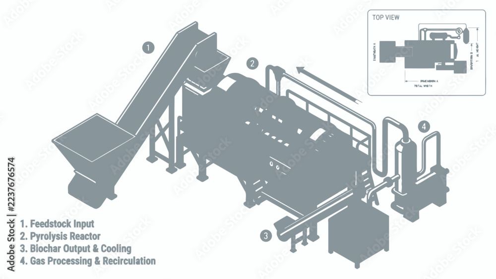 Diagram of a Pyrolysis Reactor System for Biochar Production and Gas ...
