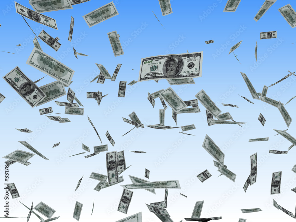 Картината върху платно dollars rain