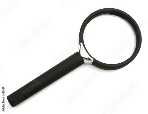 a black magnifying glass