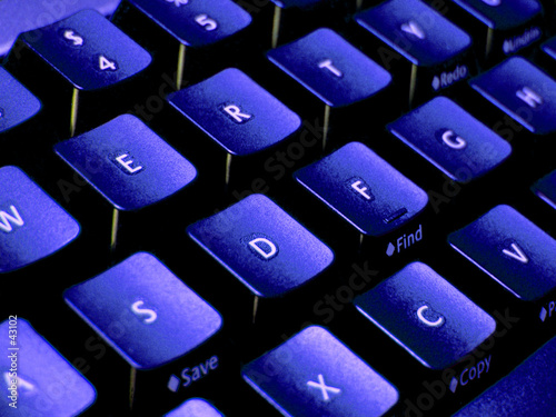 blue-toned keyboard