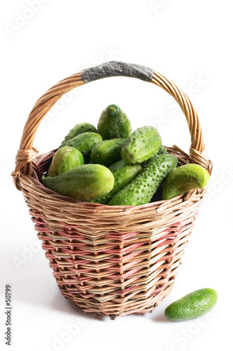 basket with cucumbers