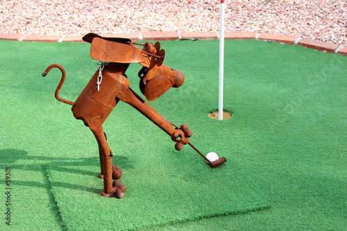 rusty tin dog