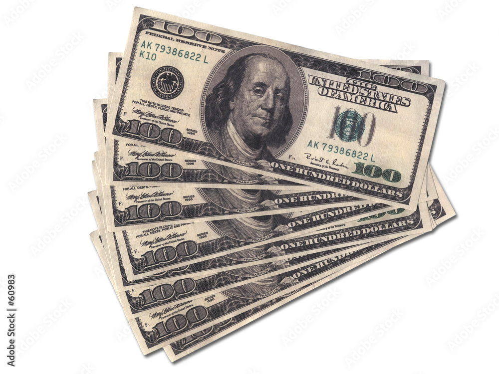 Ταπετσαρία wads of money: $100 banknotes