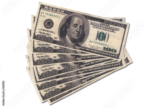 wads of money: $100 banknotes photo