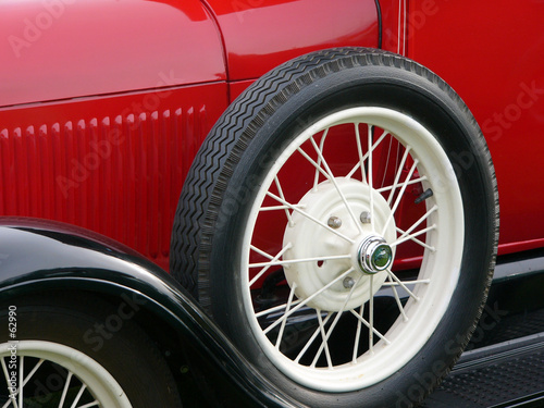 antique car wheel