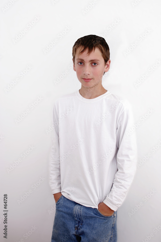 Fototapeta premium teenage boy on white background