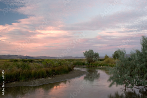 Fototapeta Naklejka Na Ścianę i Meble -  sunset, summer lake wildlife refuge