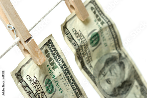 money on clothesline