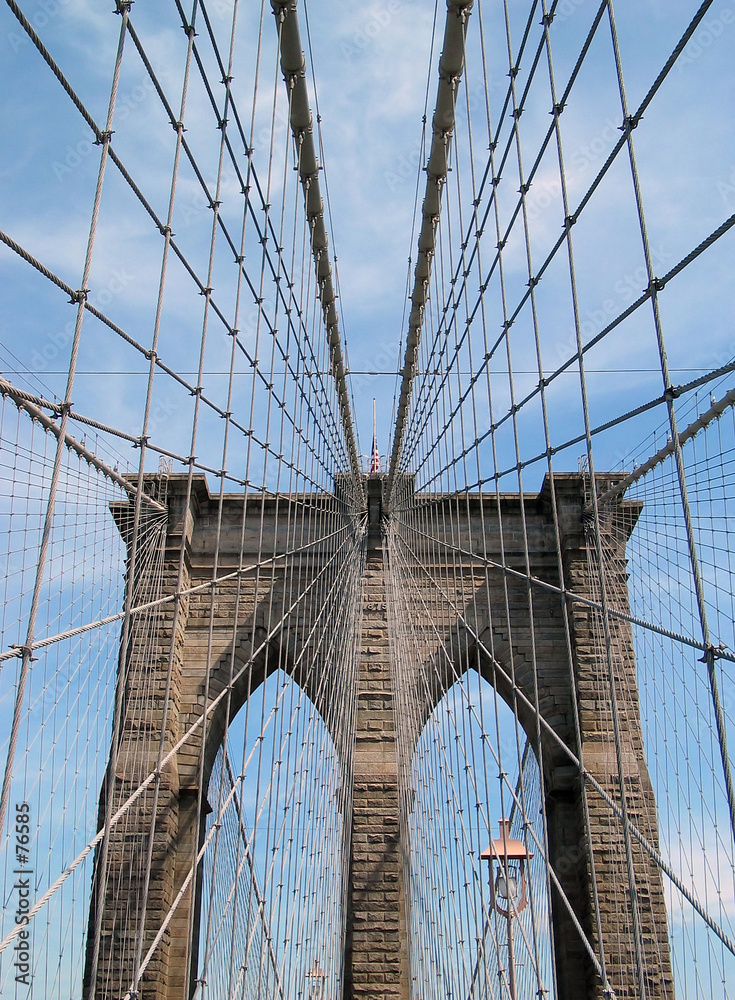 Obraz premium brooklyn bridge kable i wieża