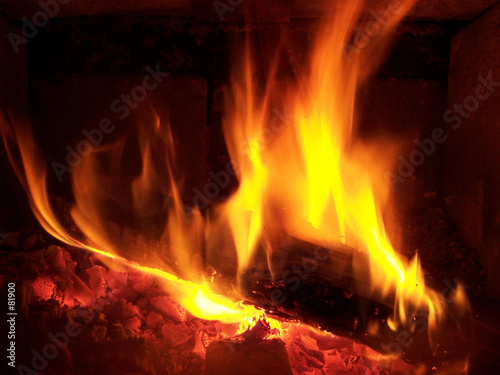 log on the fire