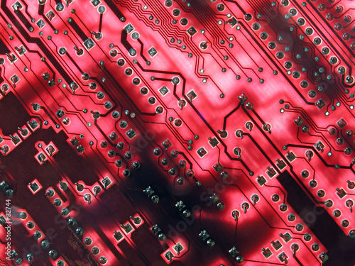 glowing red circuits
