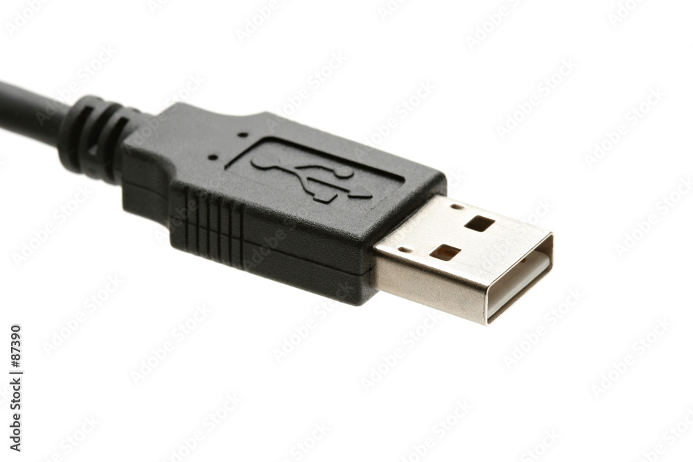 usb plug macro over white usb plug macro over white