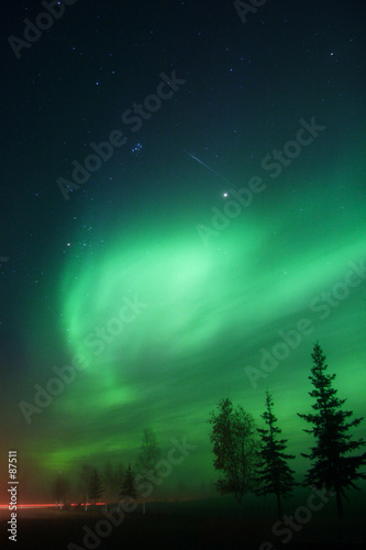 meteor and aurora together photo