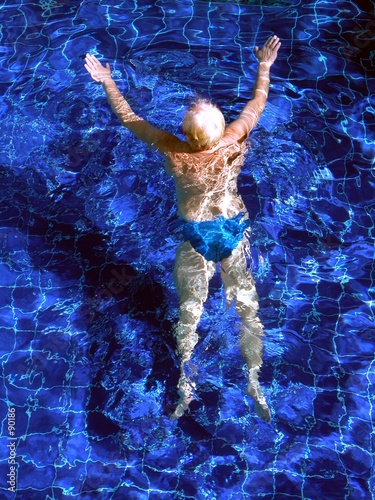 swimming in a swimming pool