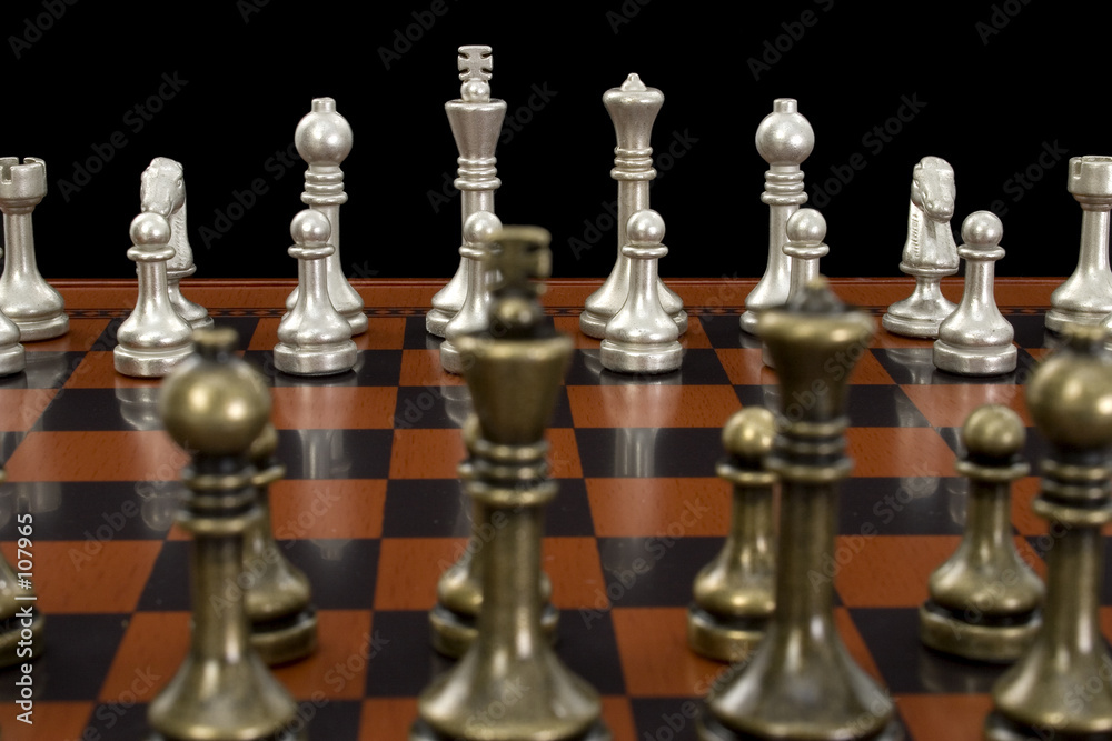 chess game with focus on light pieces chess game with focus on light pieces