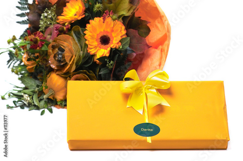 present and flowers photo