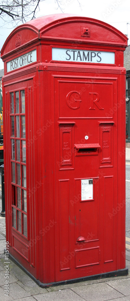 combined red telephone box and post box