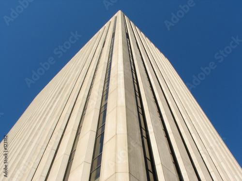 tall, white, stone skyscraper