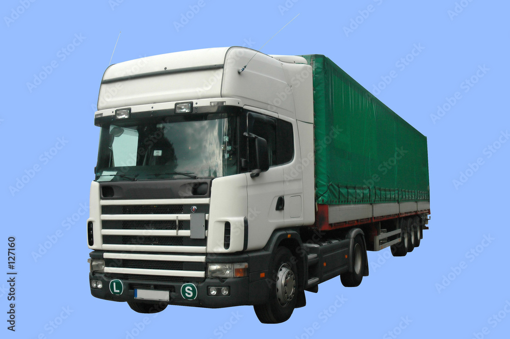 transportation truck - tir (isolated) with clippin