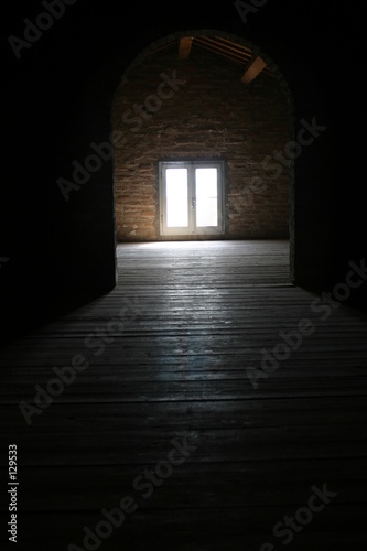 bright light through an attic window