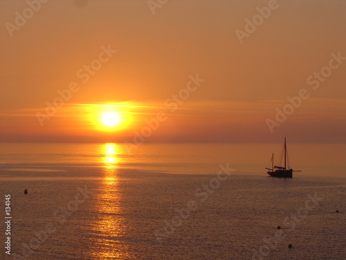 coucher de soleil sur la mer © Claude Coquilleau