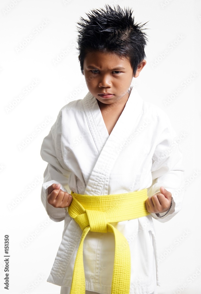 Fotografie karate kid with yellow belt