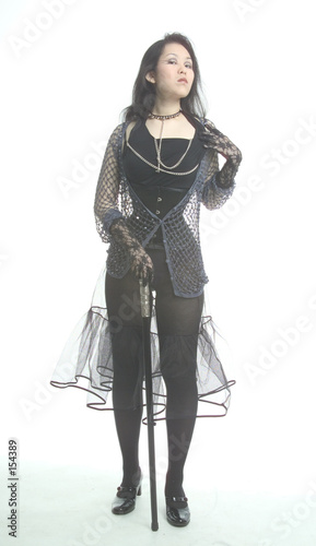 girl standing in gothic clothes