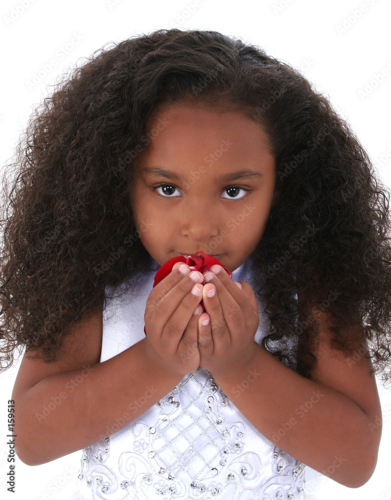 stock photography: precious six year old smelling stock photography: precious six year old smelling