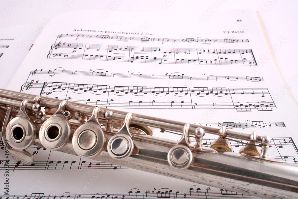 old flute on sheet music Stock Photo | Adobe Stock