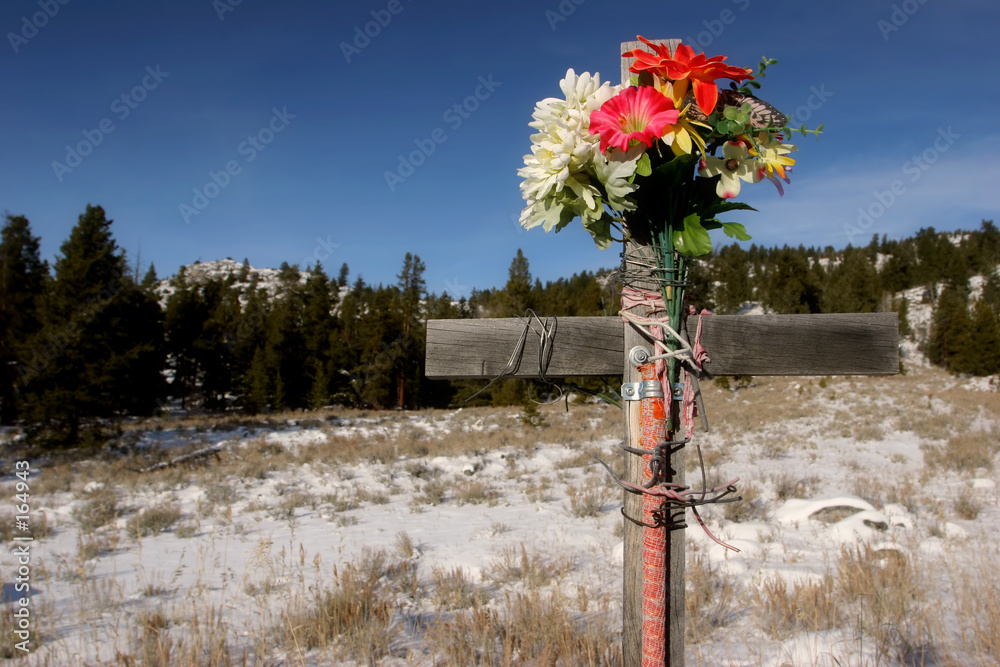 Photography roadside cross (color version)