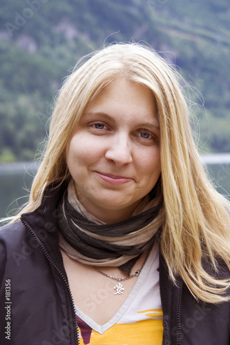 portrait of a young woman with golden hair photo