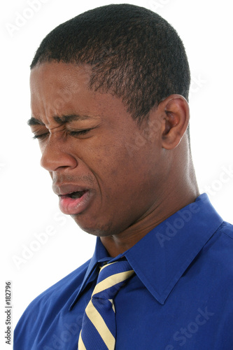 stock photography:  man smelling something awful