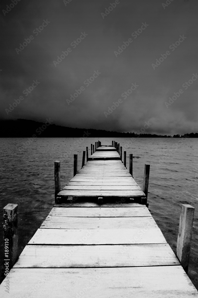 jetty view in black & white