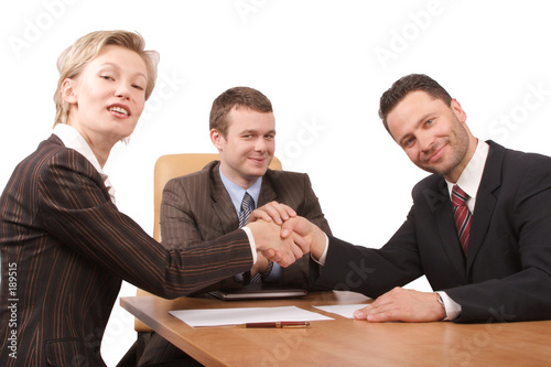 3 people handhshake