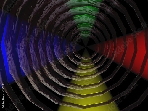 3d-black hole with colorful spotlights-transparent