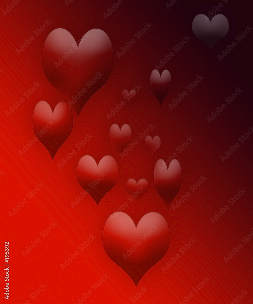 valentine hearts floating
