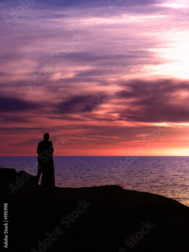couple sunset purple