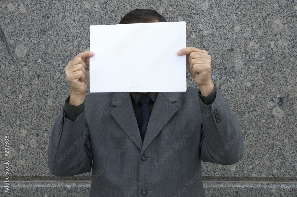 Fotografie businessman with blank sign