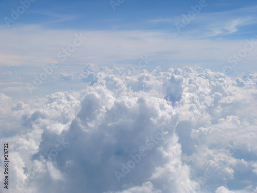 aerial view on clouds field